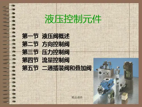 液压控制元件概述