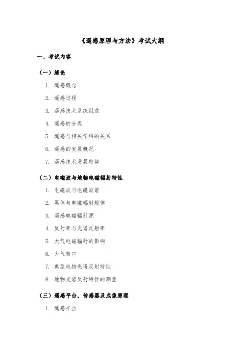 江西理工大学2024年研究生招生考试   821  《遥感原理与方法》 考试大纲