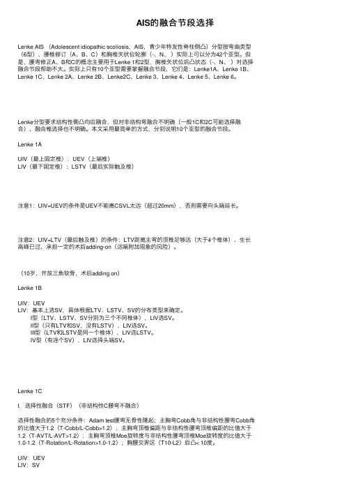 AIS的融合节段选择