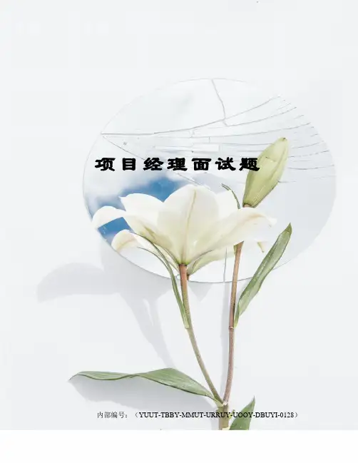项目经理面试题