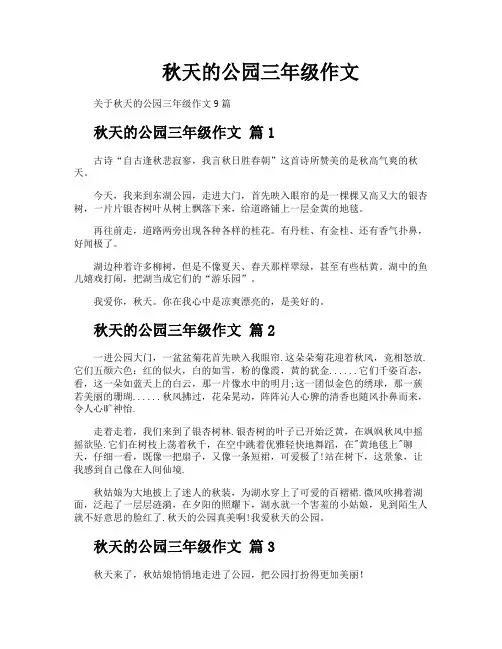 秋天的公园三年级作文