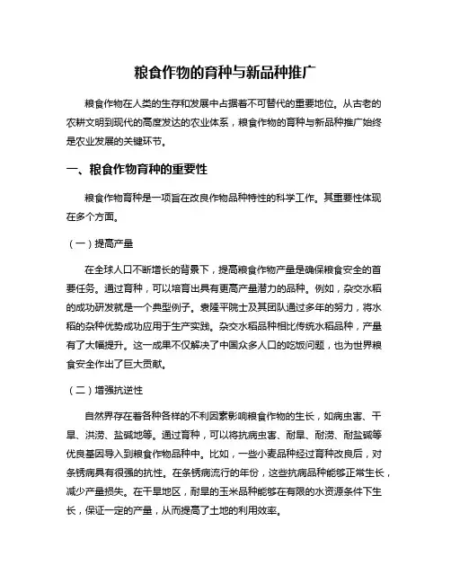 粮食作物的育种与新品种推广