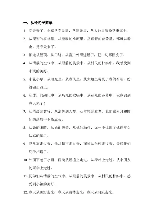 从造句子简单