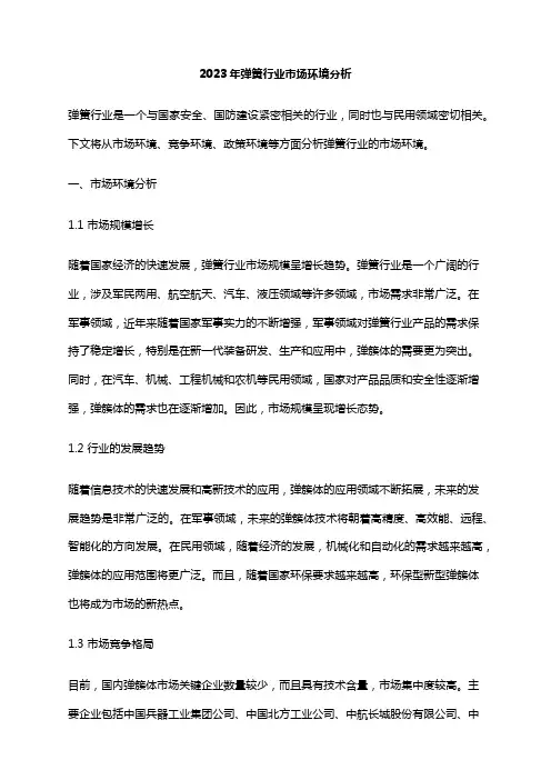 2023年弹簧行业市场环境分析