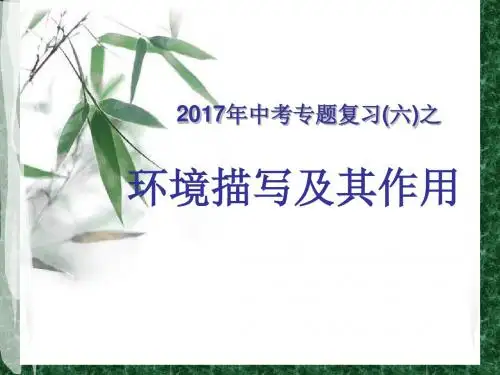 记叙文4：环境描写作用