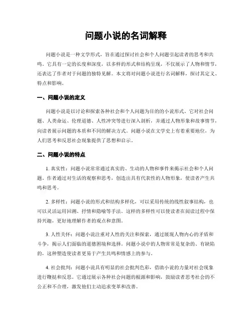 问题小说的名词解释