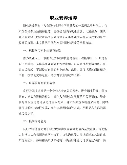 职业素养培养