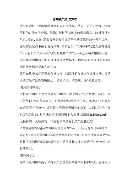 涂层废气处理方法