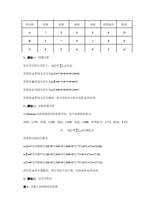 物流系统规划分析与设计课后习题