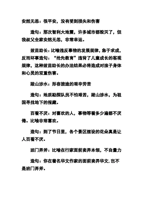 字词语+解释+造句
