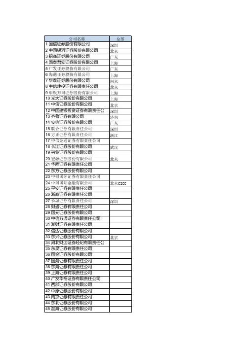 中国所有的证券公司