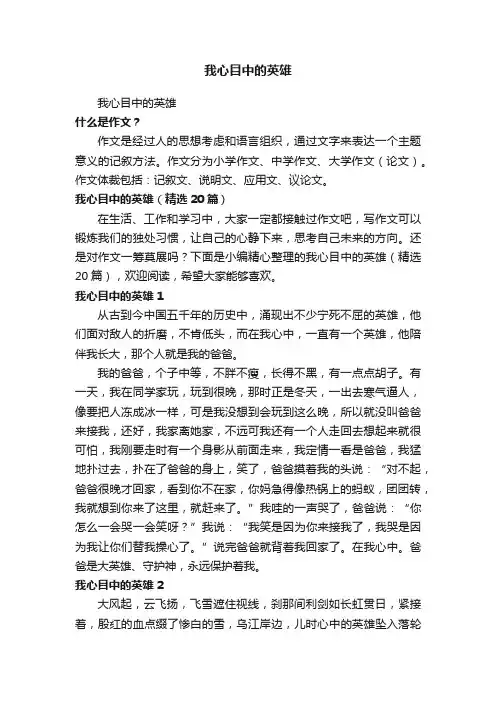 我心目中的英雄（精选20篇）
