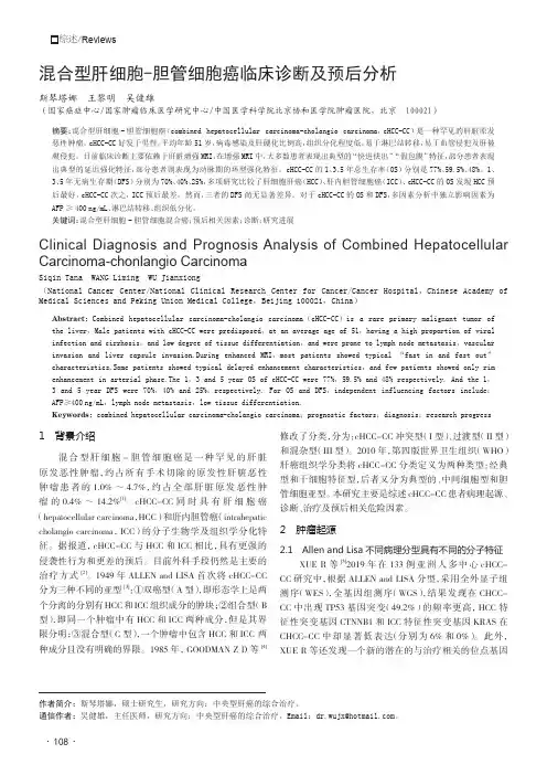 混合型肝细胞-胆管细胞癌临床诊断及预后分析