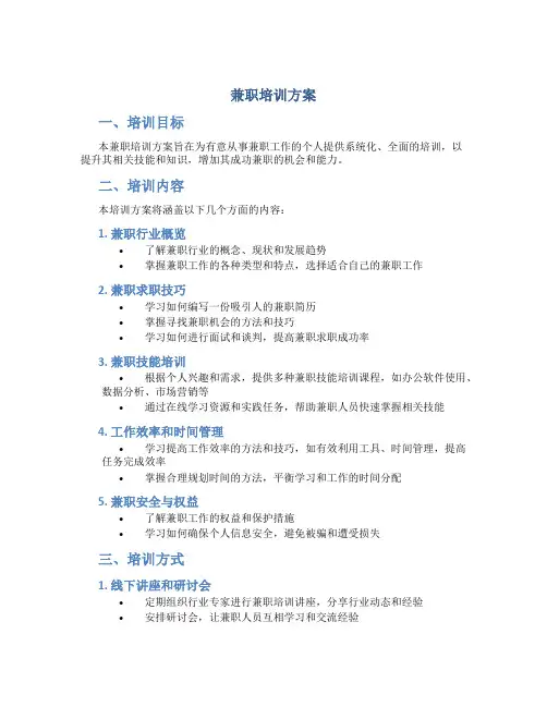 兼职培训方案