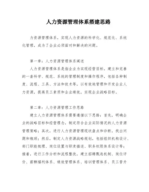 人力资源管理体系搭建思路