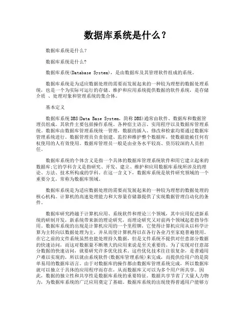 数据库系统是什么