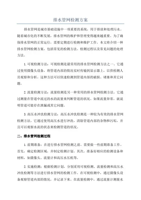 排水管网检测方案
