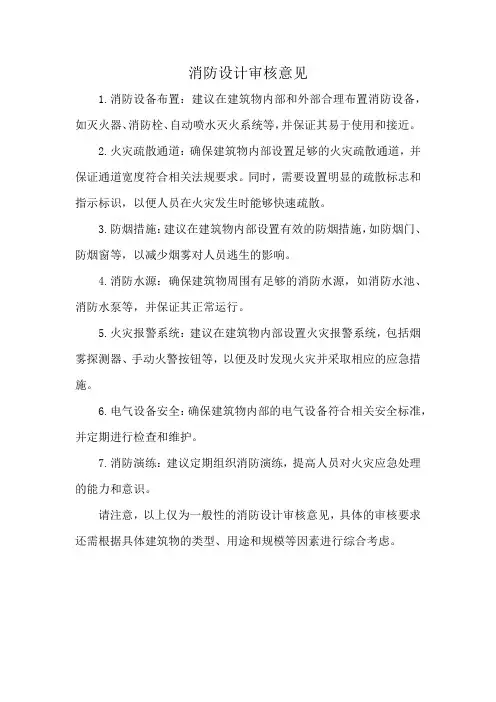 消防设计审核意见