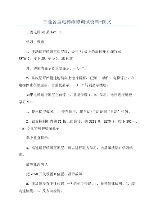 三菱各型电梯维修调试资料-图文