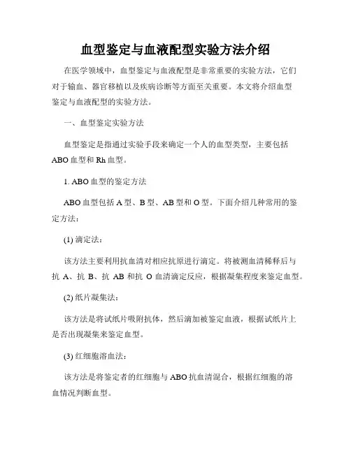 血型鉴定与血液配型实验方法介绍