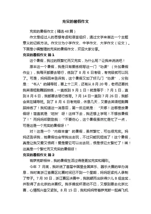 充实的暑假作文