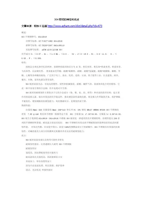 304板材的特性和优点