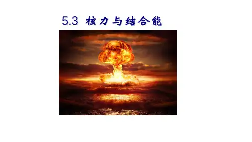 物理人教版(2019)选择性必修第三册5.3核力与结合能(共17张ppt)