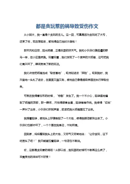 都是贪玩惹的祸导致受伤作文