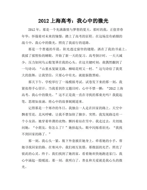 2012上海高考作文