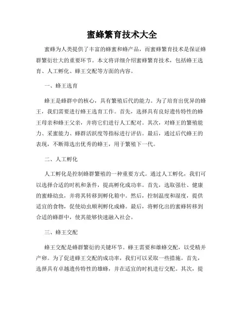 蜜蜂繁育技术大全