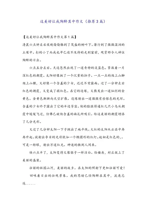 这美好让我陶醉其中作文(推荐3篇)