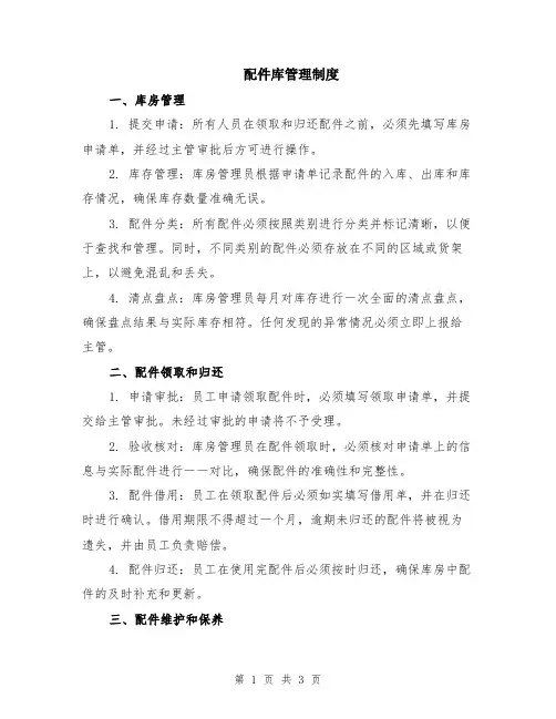 配件库管理制度