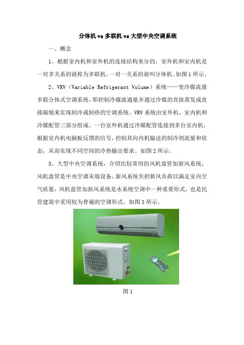分体机vs多联机vs大型中央空调系统的比较
