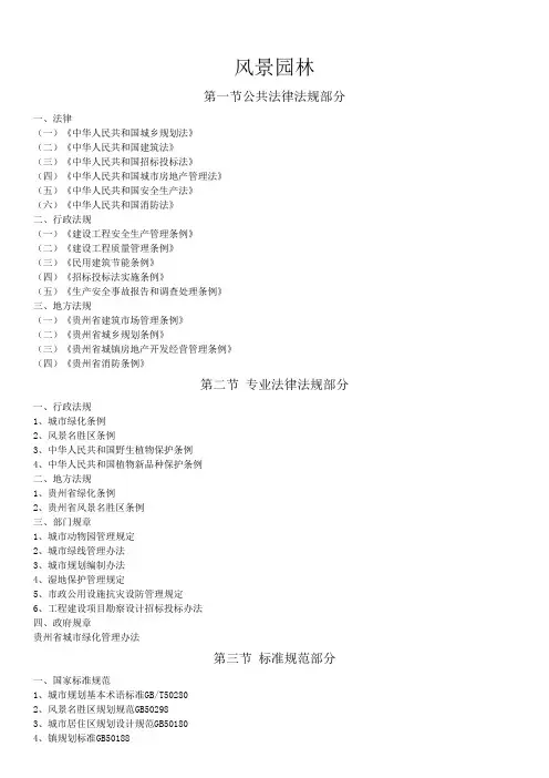 风景园林专业设计的法律法规