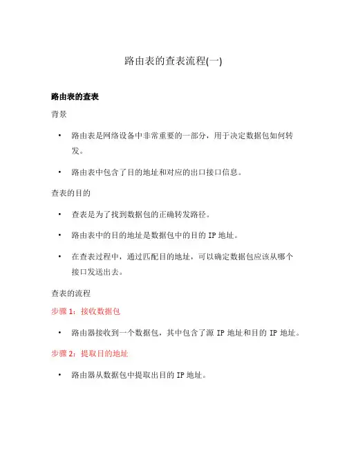 路由表的查表流程(一)
