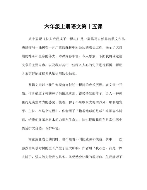 六年级上册语文第十五课