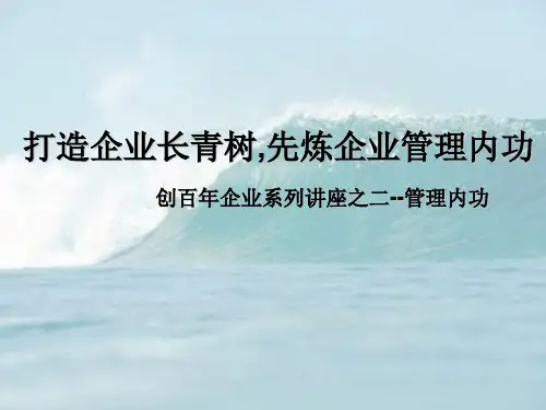 百年企业系列培训讲座(ppt 33页)