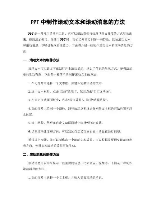 PPT中制作滚动文本和滚动消息的方法