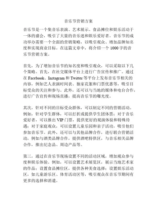 音乐节营销方案
