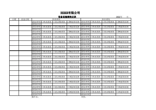 设备设施清洗消毒记录
