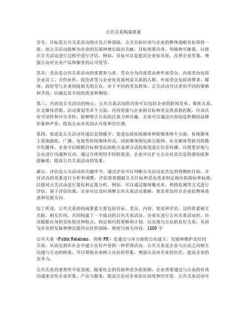 公共关系构成要素