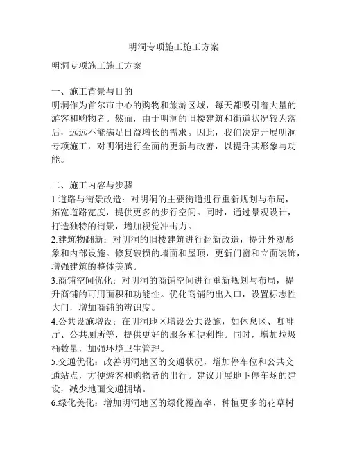 明洞专项施工施工方案
