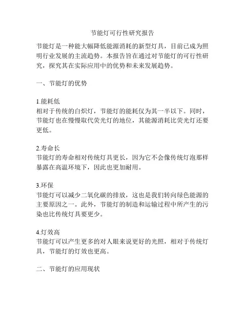 节能灯可行性研究报告