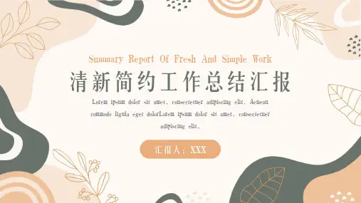 清新简约工作总结汇报