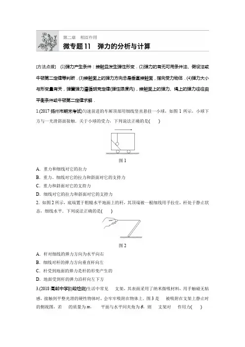 高考物理一轮复习备考精炼微专题辑第二章相互作用微专题11