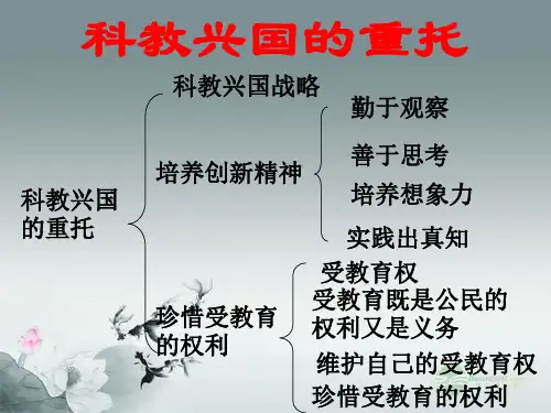 九年级政治全册 第三单元 第3节 科教兴国的重托课件 湘教版