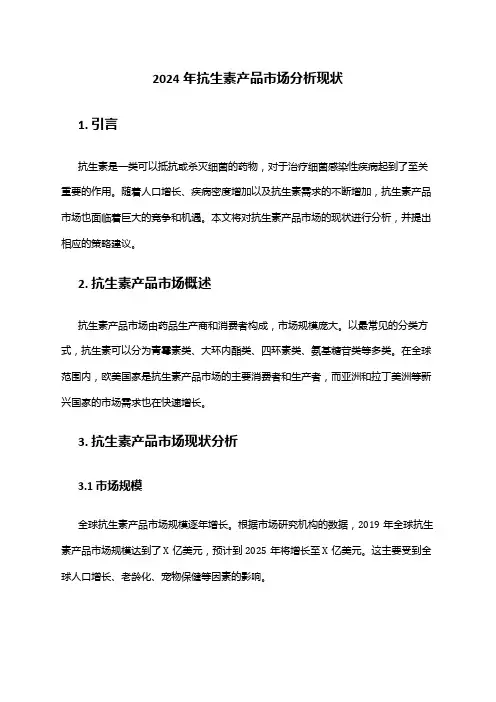 2024年抗生素产品市场分析现状