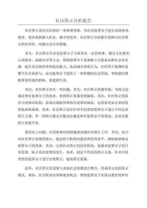 社区矫正分析报告