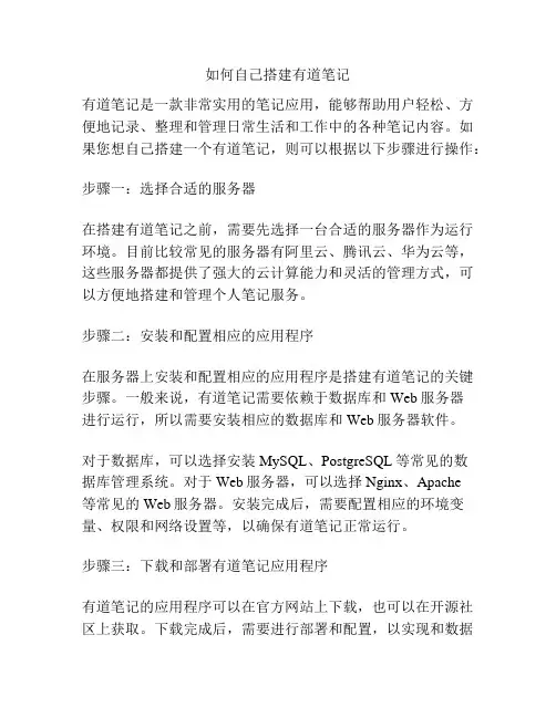 如何自己搭建有道笔记