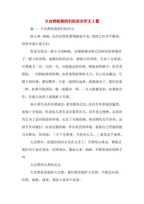 大自然给我的们的启示作文4篇